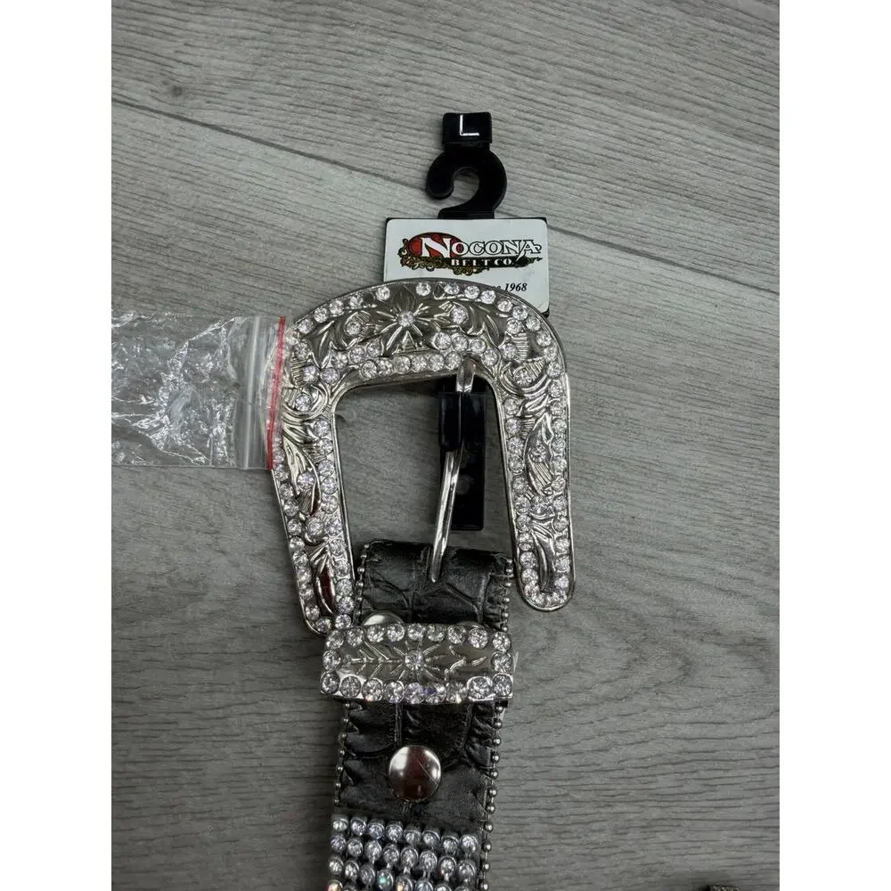 Nocona Rhinestone Western Belt Cross Embellishments New Large